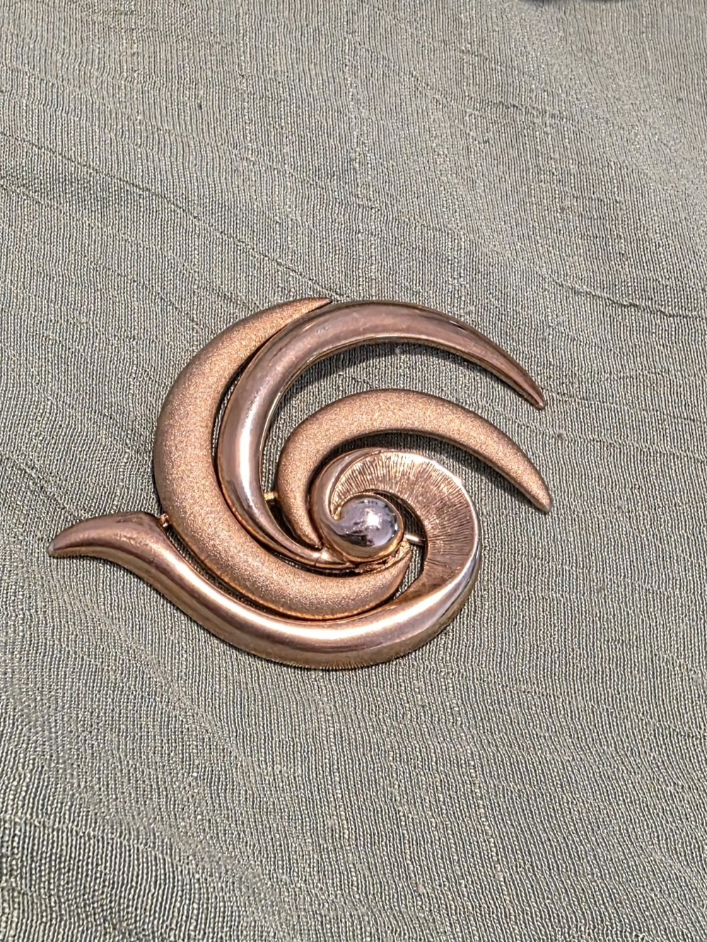 Gold-Tone Swirl Brooch with Crystal Accent - Women Jewelry Brooches